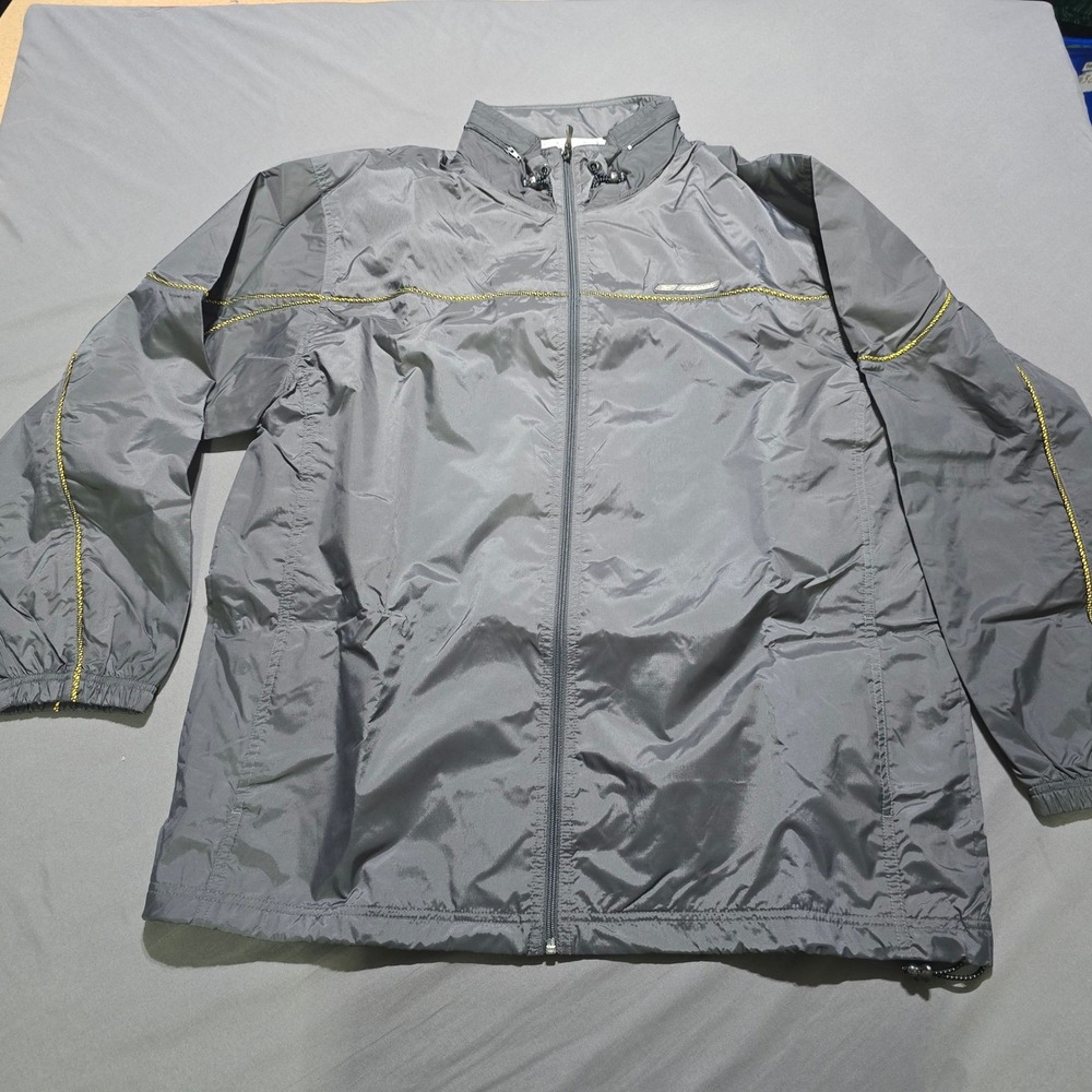 Reebok Windbreaker Jacket Mens XL Grey Full Zip Mesh Lined Vintage  90's y2k